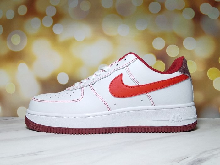 Men's Air Force 1 Low White/Red Shoes 0197